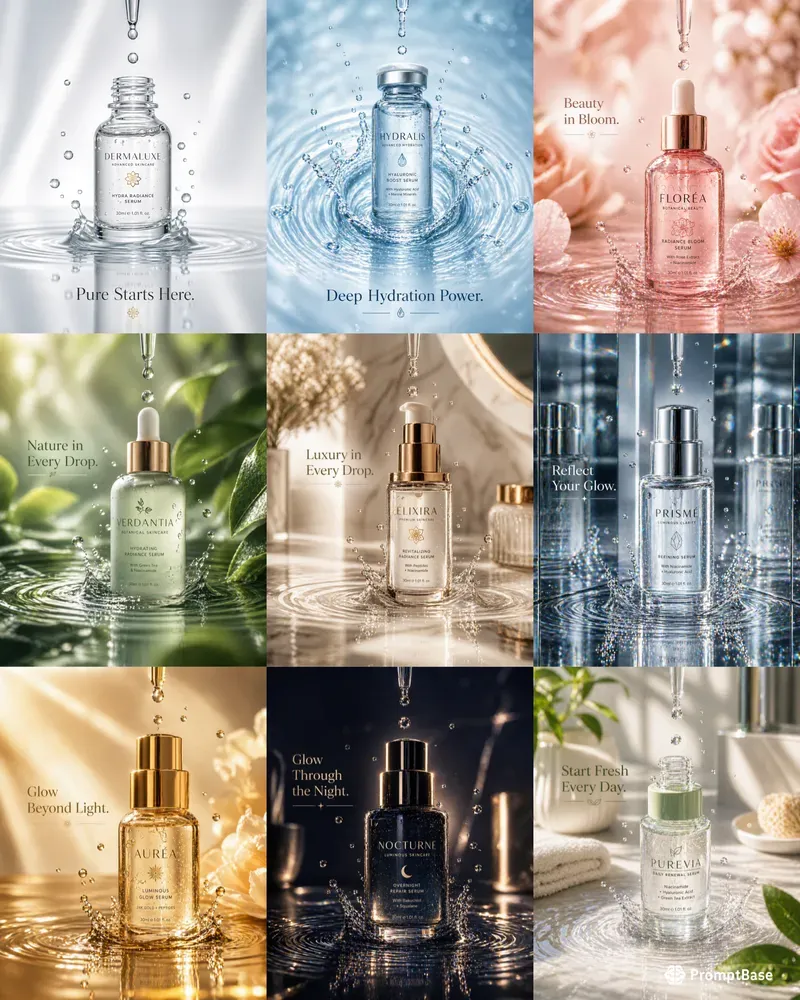 Luminous Serum Drop Skincare Adverts
