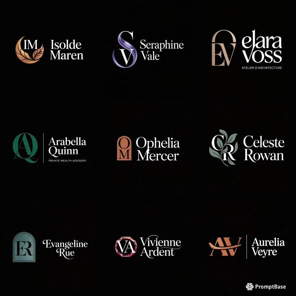 Luxury Cursive Monogram Logos