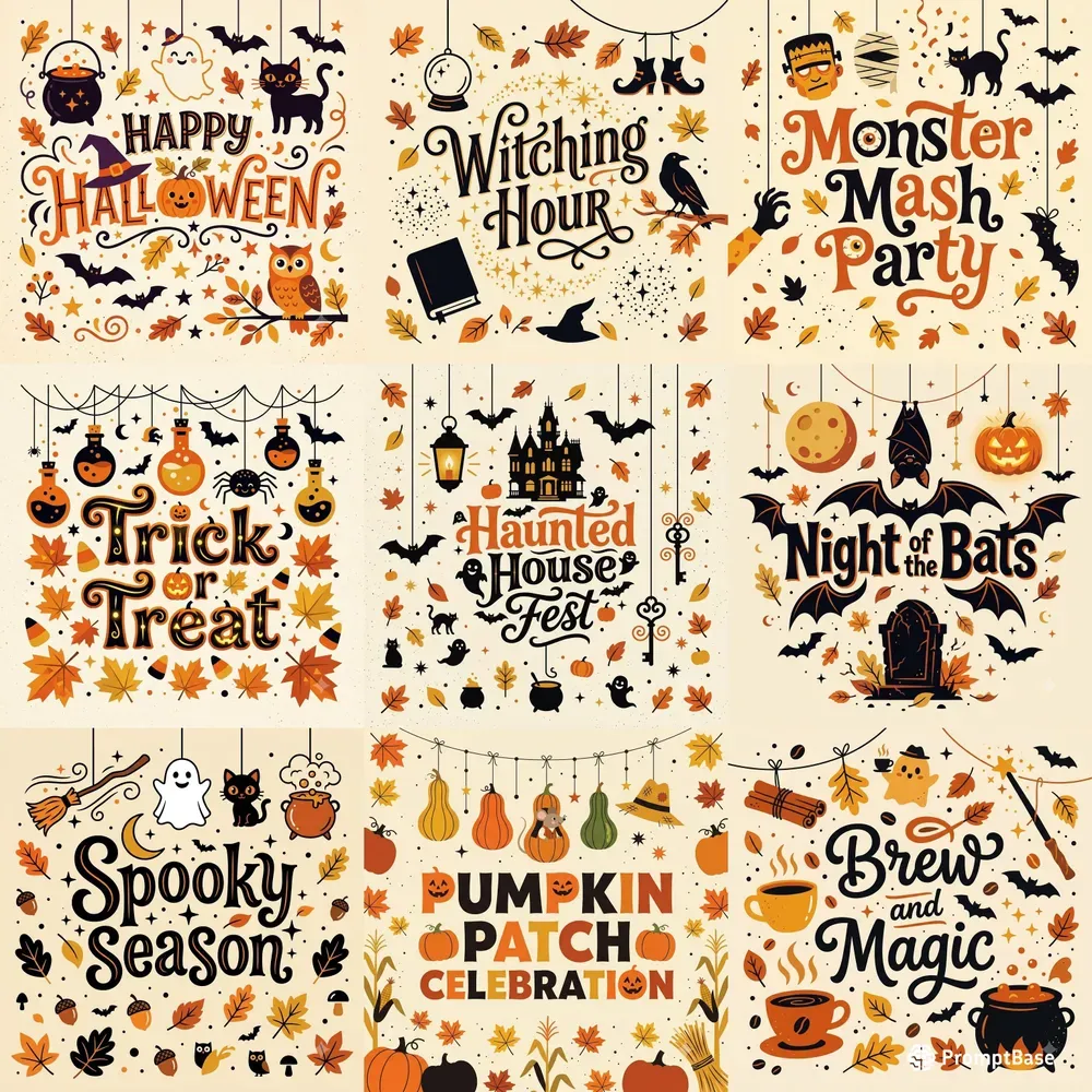 Retro Halloween Vector Typographies