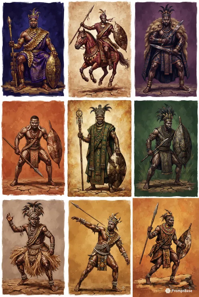 African Golden Age Warrior Illustrations