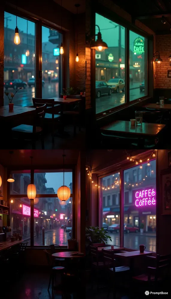 Moody Cinematic Coffee Shop Interiors