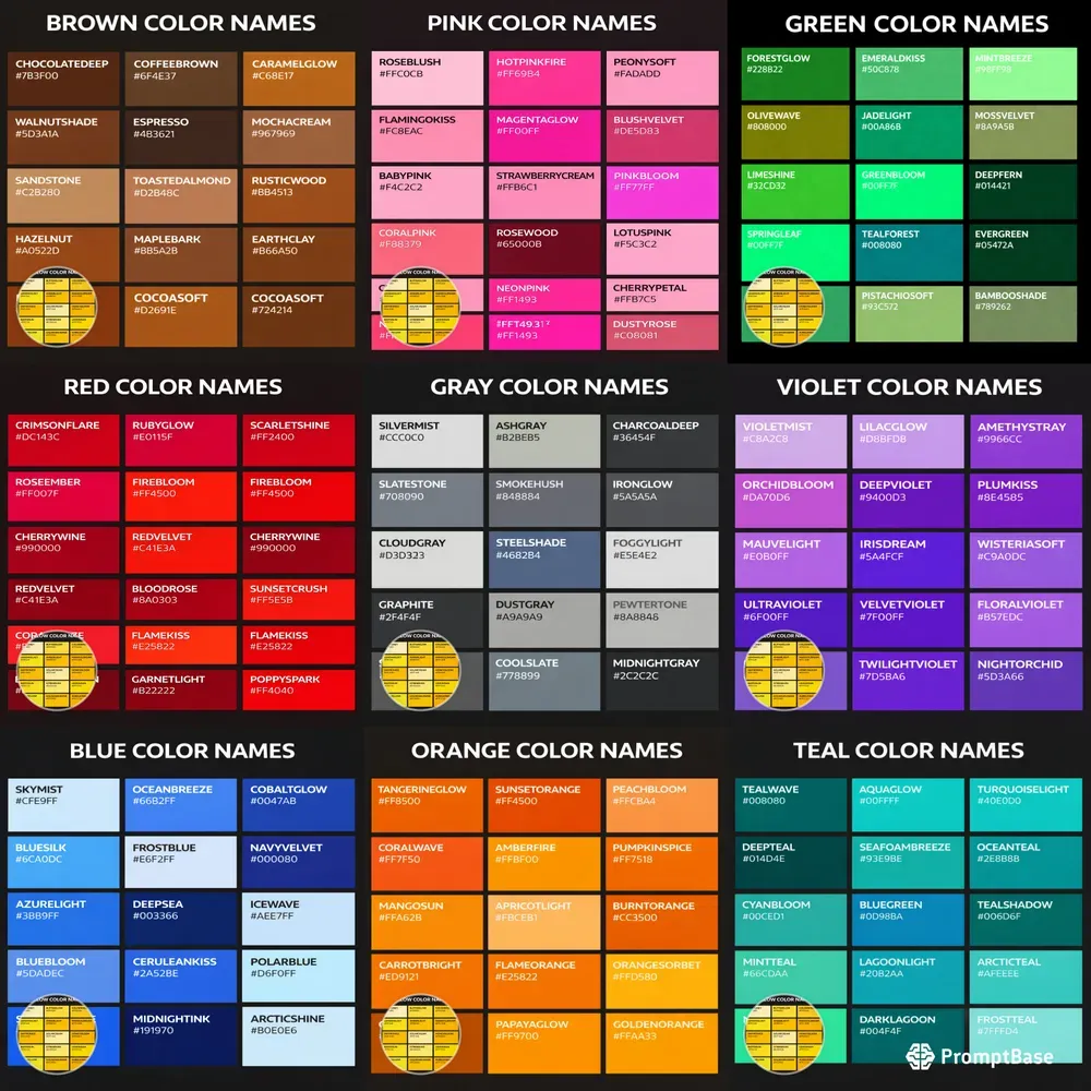 Color Swatches Chart Poster Generator