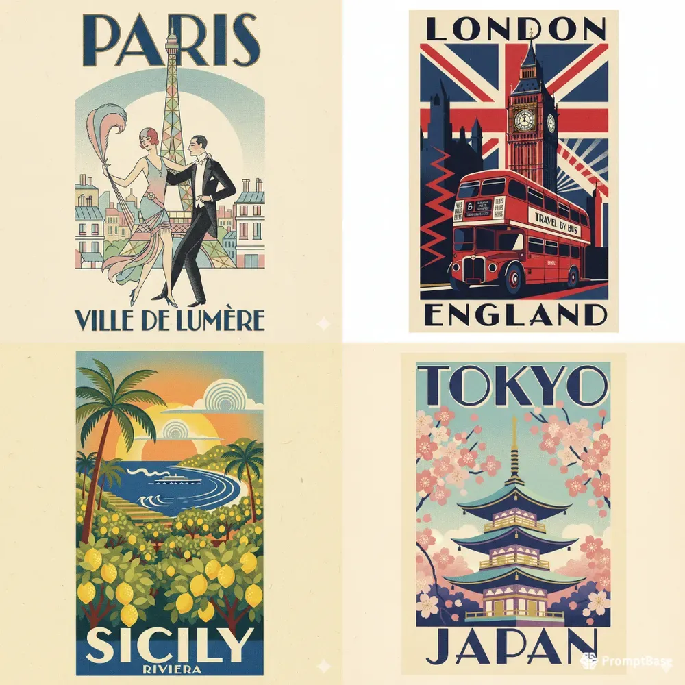 Vintage 1920s Travel Posters