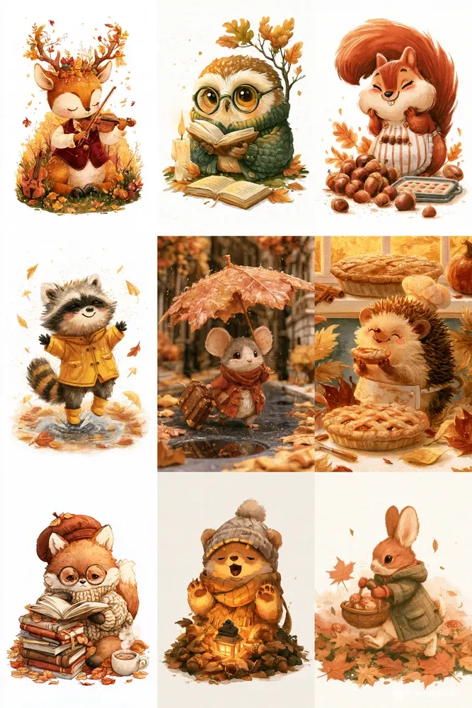 Cute Autumn Characters Art Generator