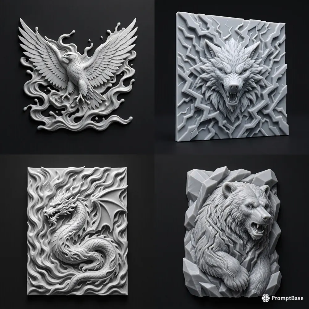 Elemental Beast Cnc Wall Panels