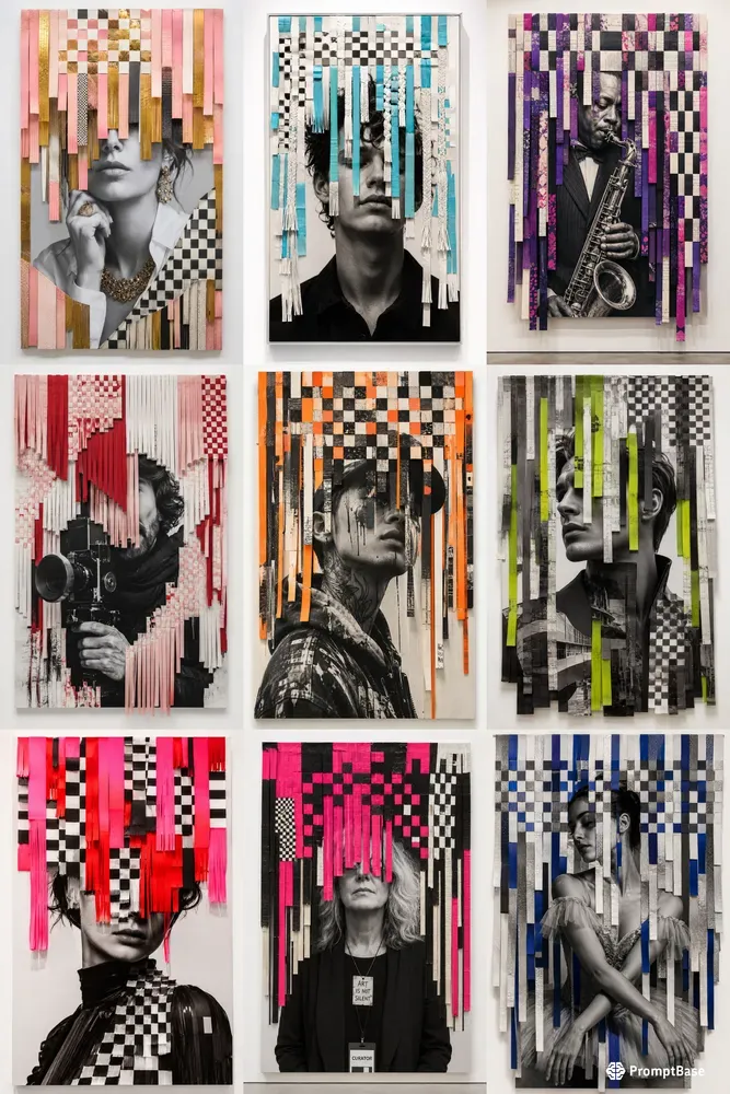 Contemporary Fringe Collage Portraits