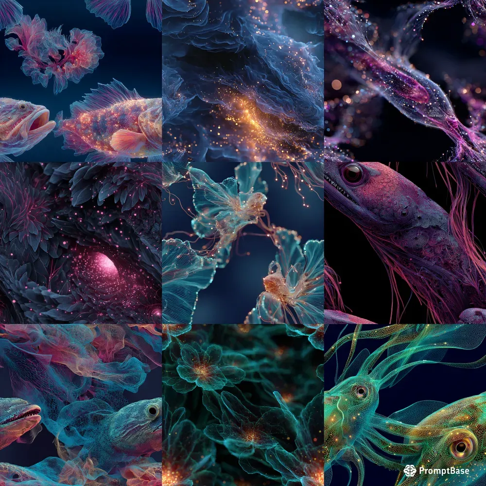 Neon Abyss Seamless Synthwave Patterns