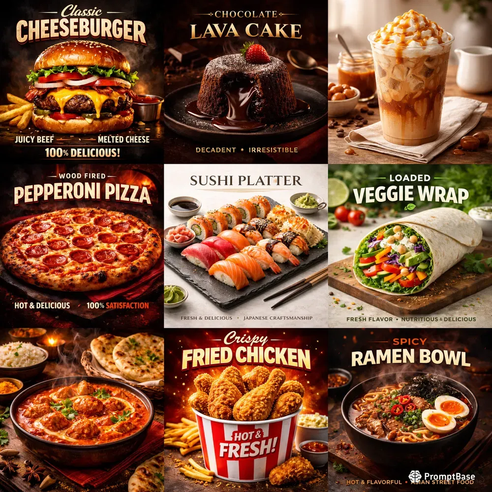 Bold Restaurant Food Poster Designs