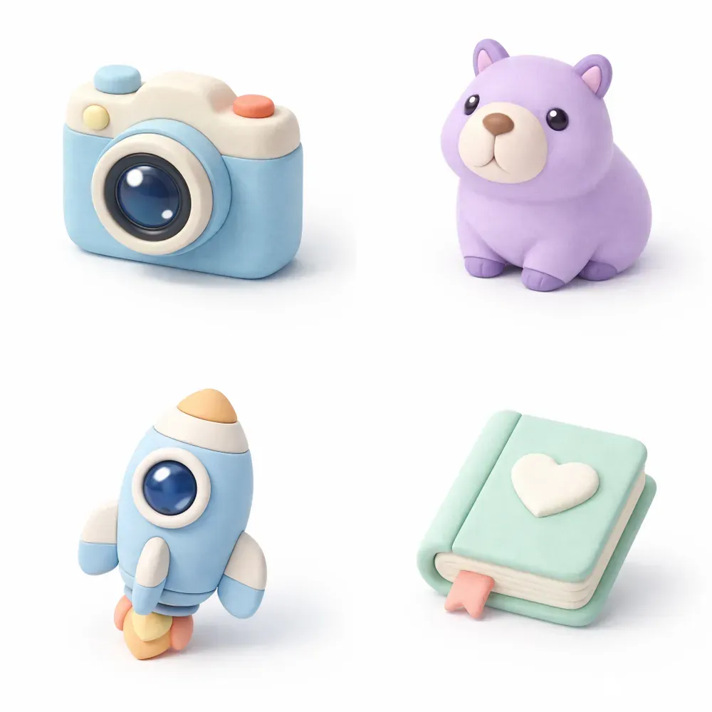 3D Clay Render Icon Generator App Icons