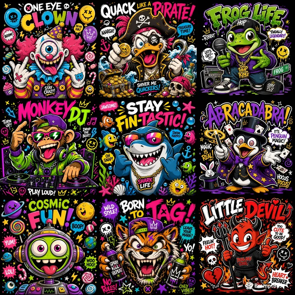 Crazy Cartoon Mascot Poster Packs