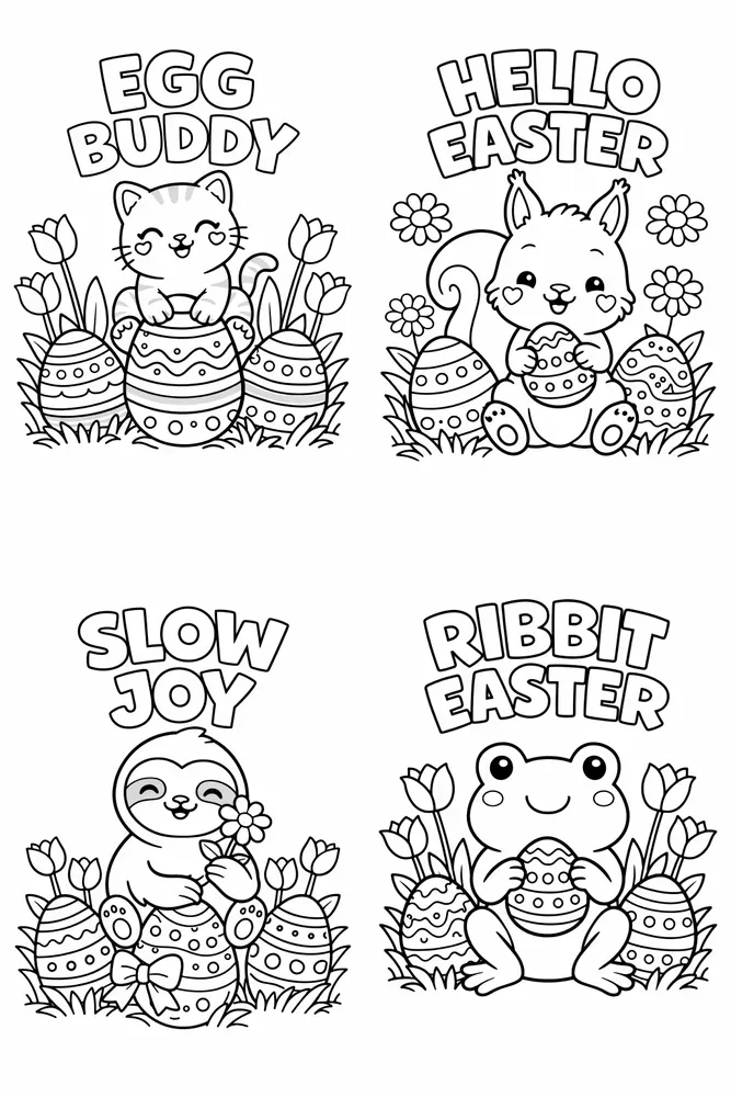 Easter Coloring Book Line Art