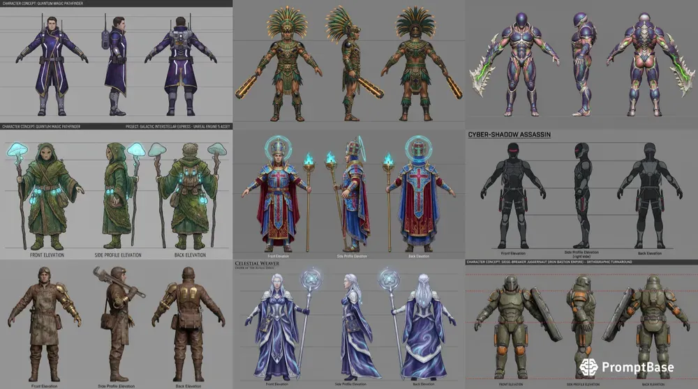 360 Orthographic Character Turnarounds