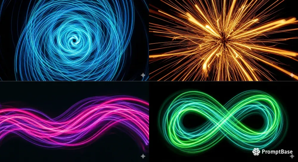 Neon Light Painting Abstract Art