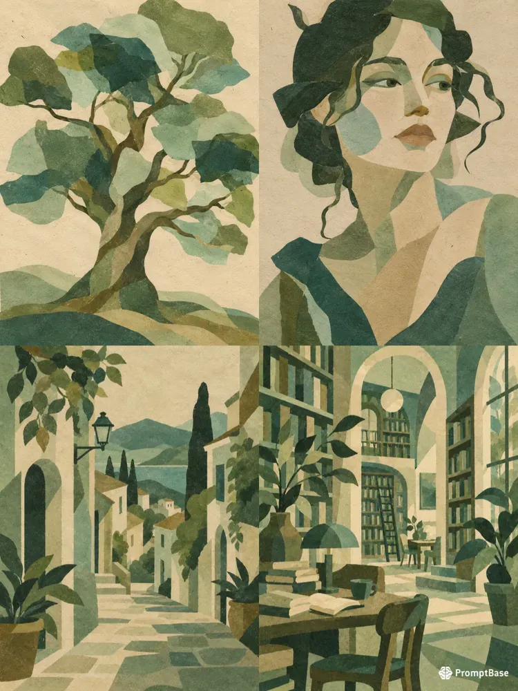 Minimalist Geometric Cutpaper Collage I