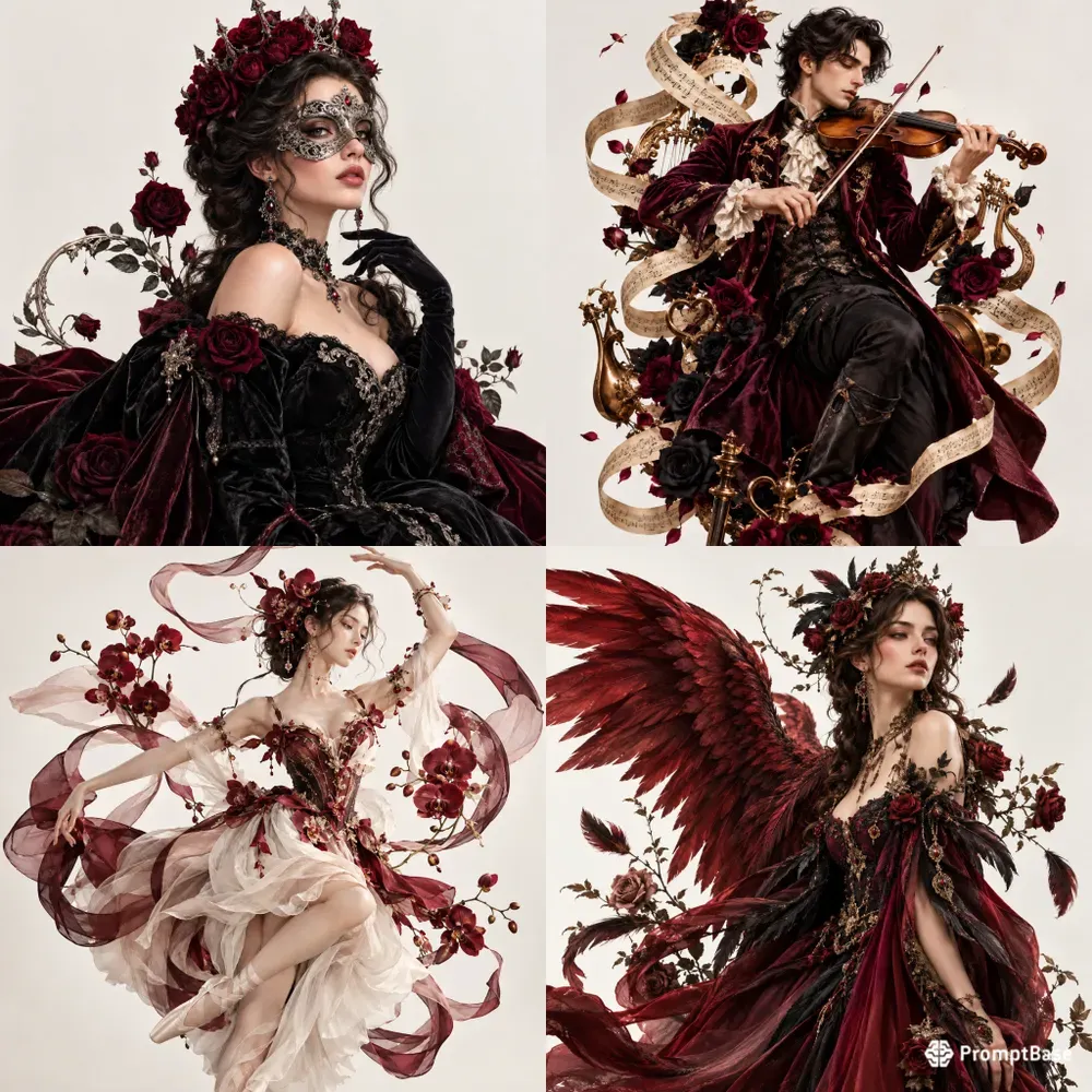 Gothic Crimson Fashion Dreams