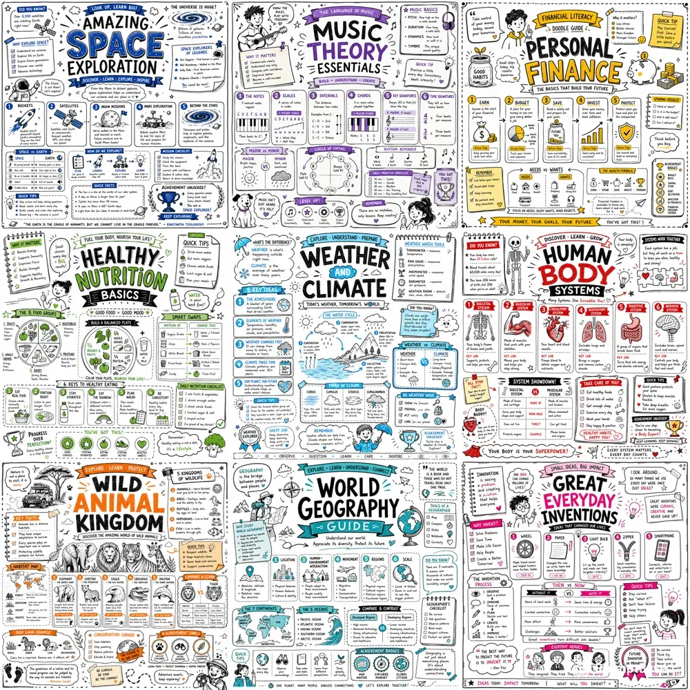 Creative Doodle Learning Poster Guides