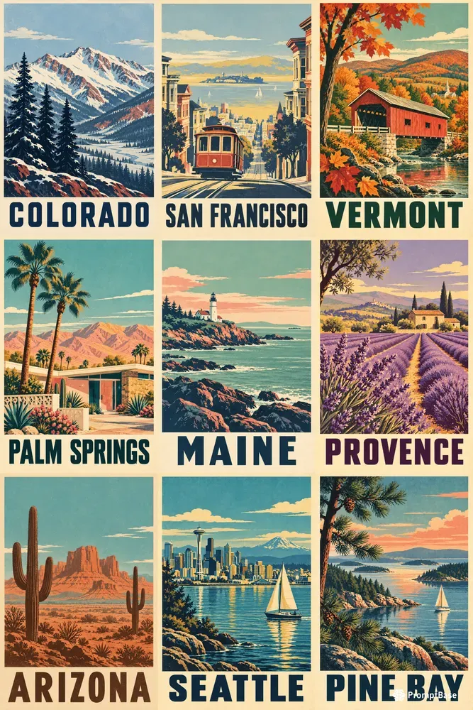 Vintage Poster Destination Wall Art