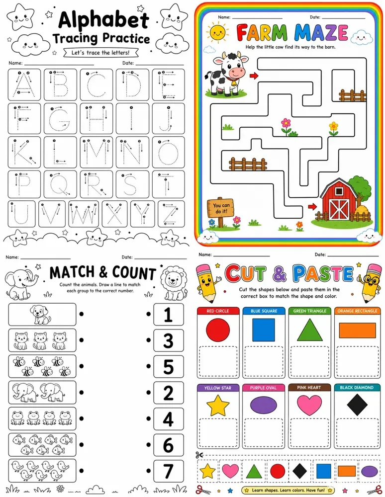 Kids Activity Worksheet Generator