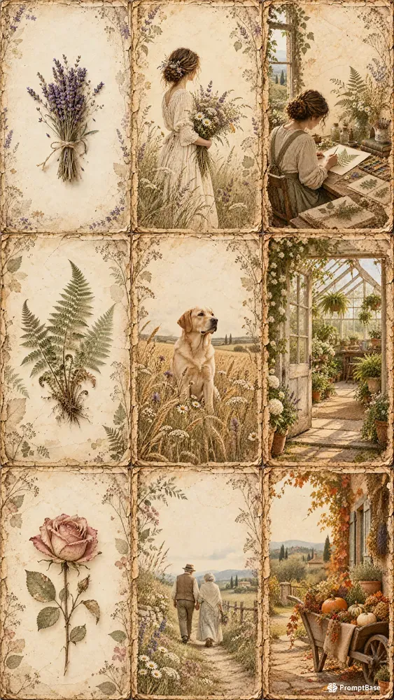 Botanical Rustic Textured Book Covers