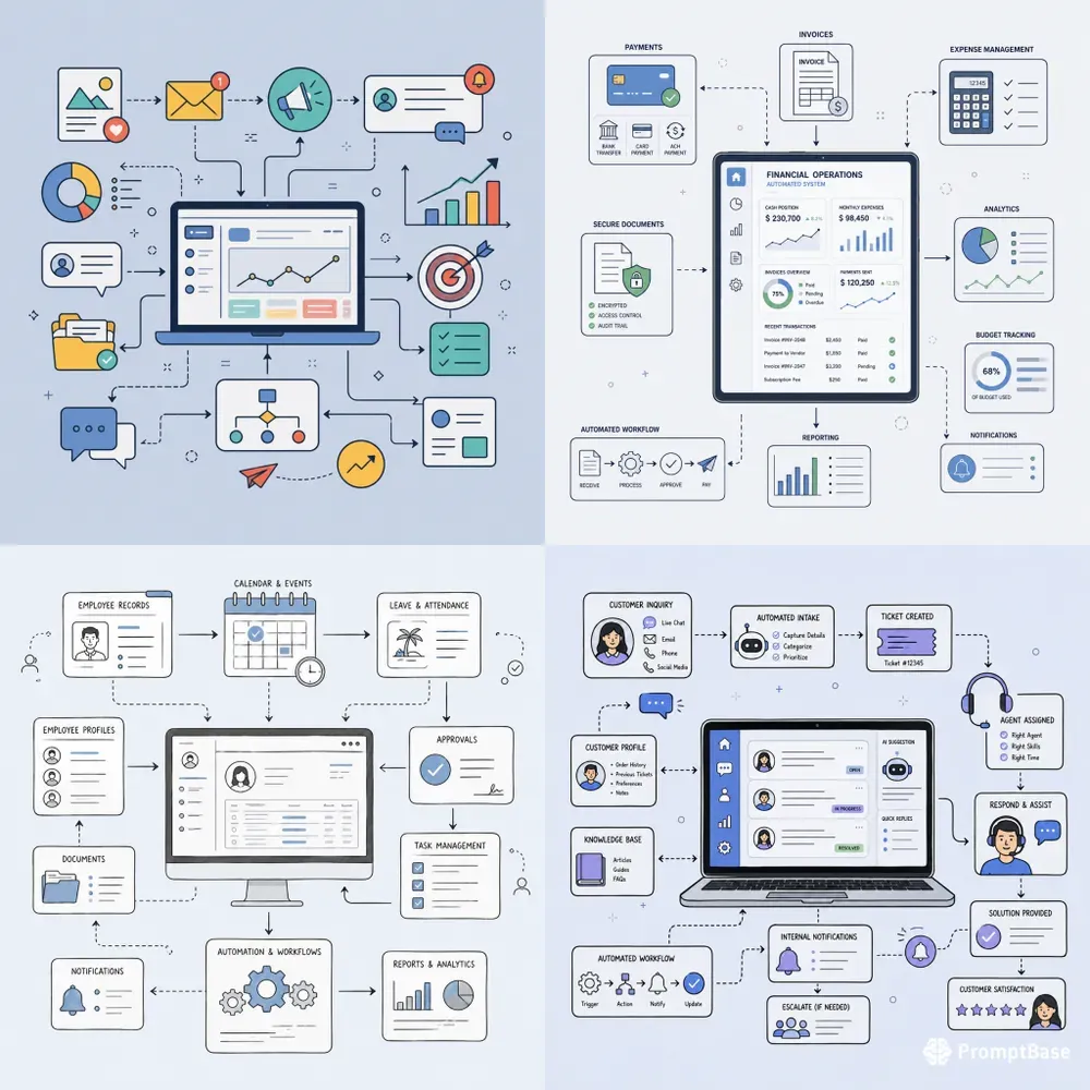 Automation Workflow Infographic Art