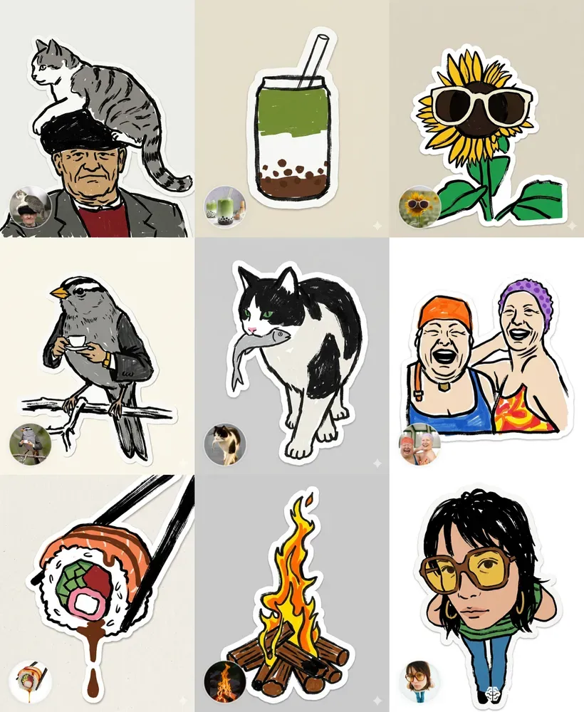 Handdrawn Minimalist Stickers