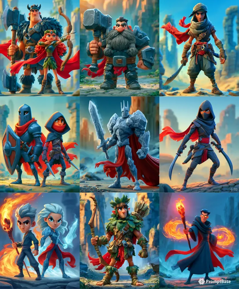 Stylized 3D Fantasy Heroes