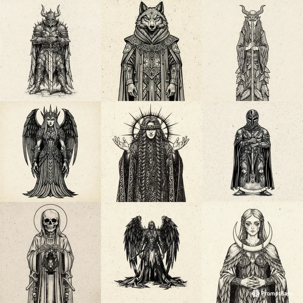 Etched Gothic Characters