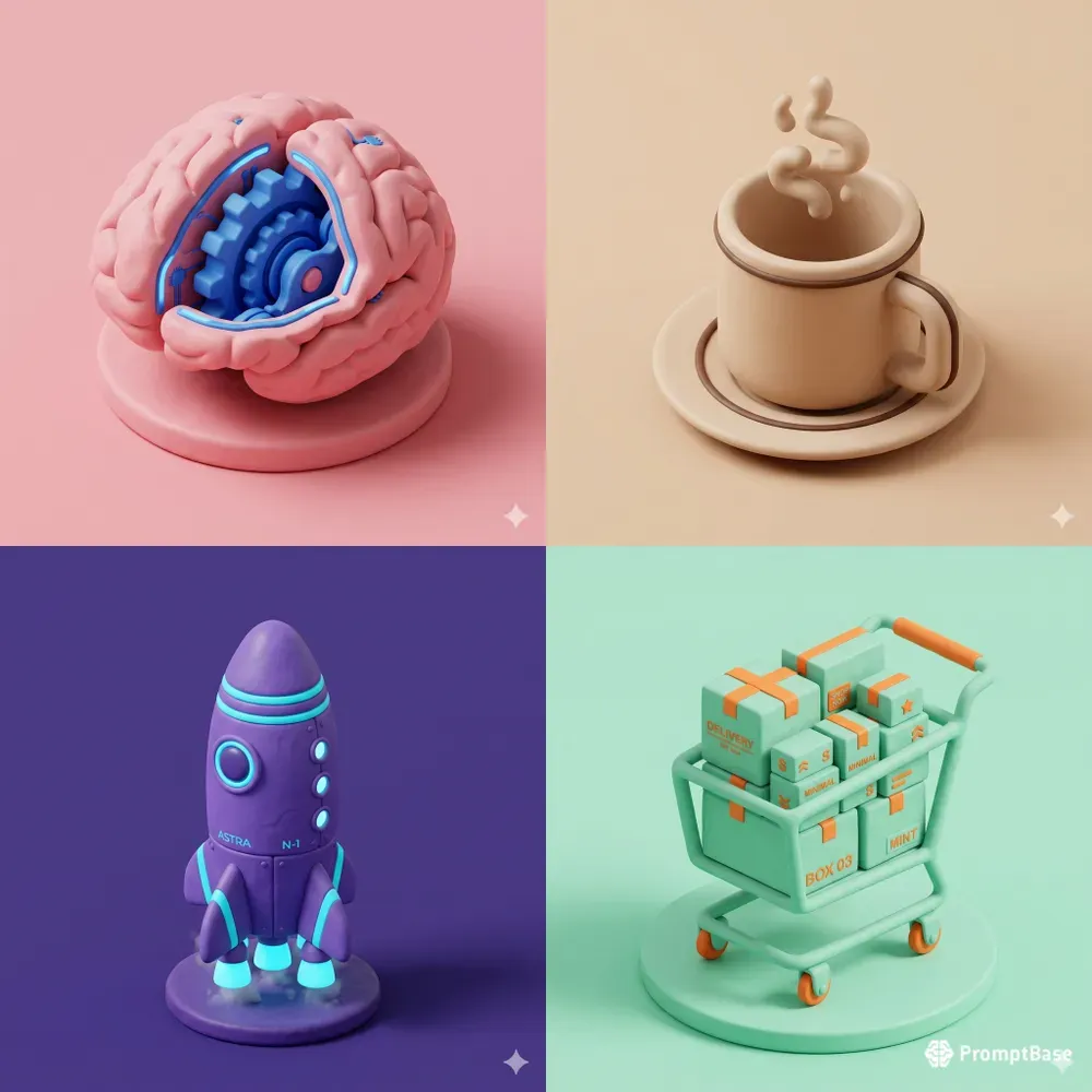 3D Claymorphism UI Asset Generator
