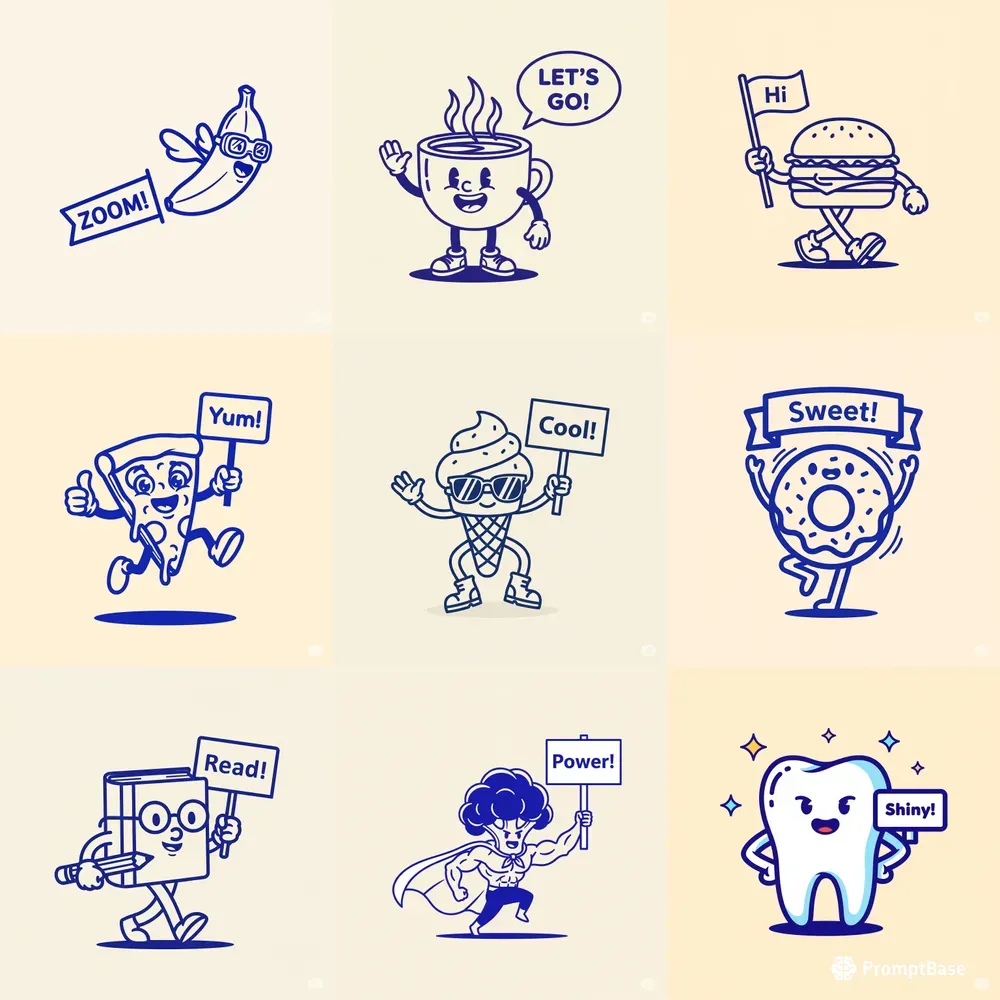 Playful Cute Mascot Icons