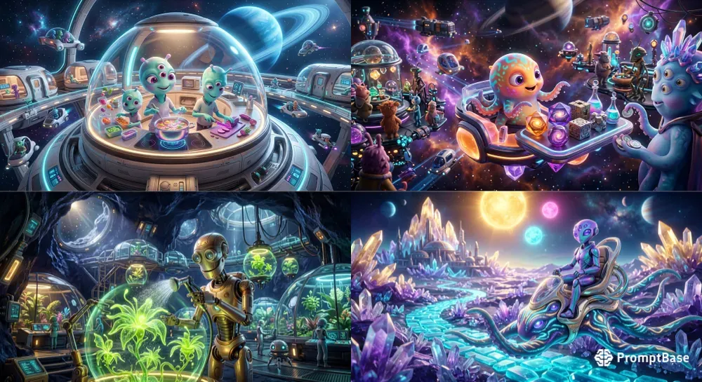 3D Space Alien Life Concepts