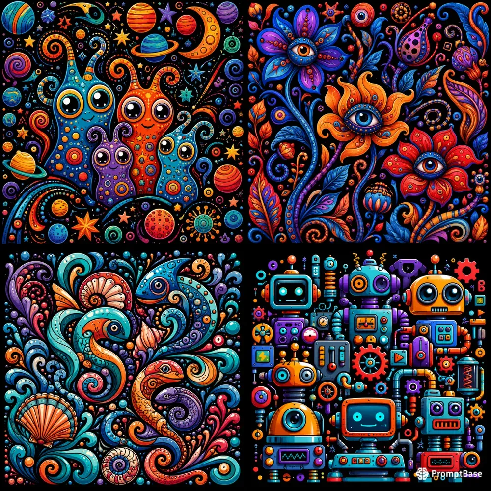 Vibrant Abstract Symbol Art