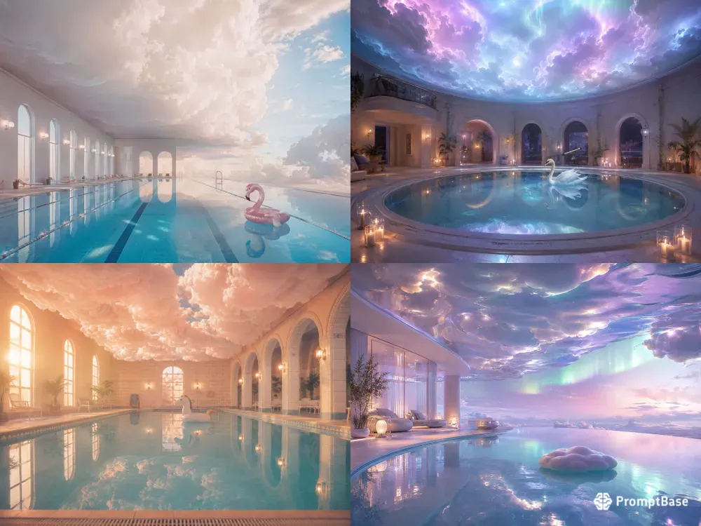 Dreamcore Cloud Pool Sanctuary Interiors