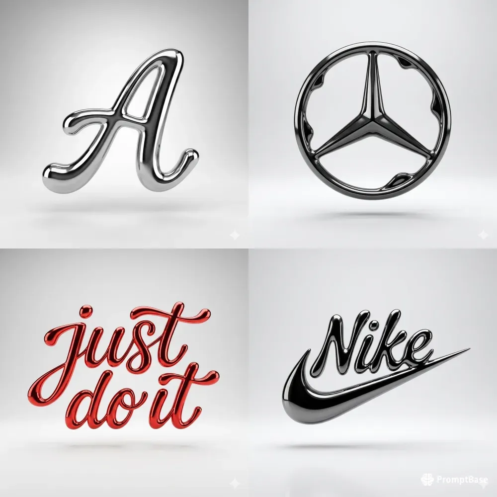 Chrome Fluidity Style Lettertextlogos