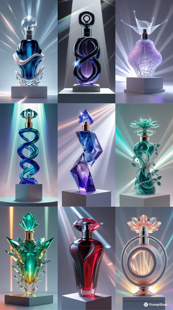 Perfume Bottles Futuristic Luxury Premium