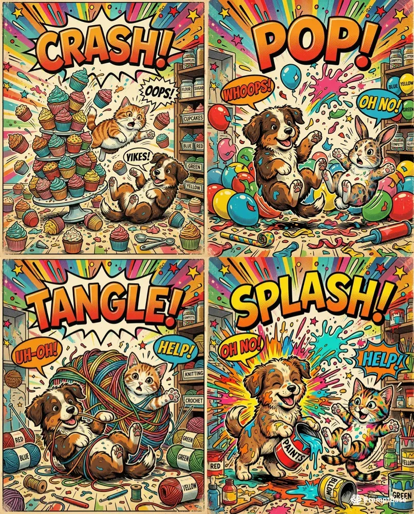 Funny Comic Animal Chaos