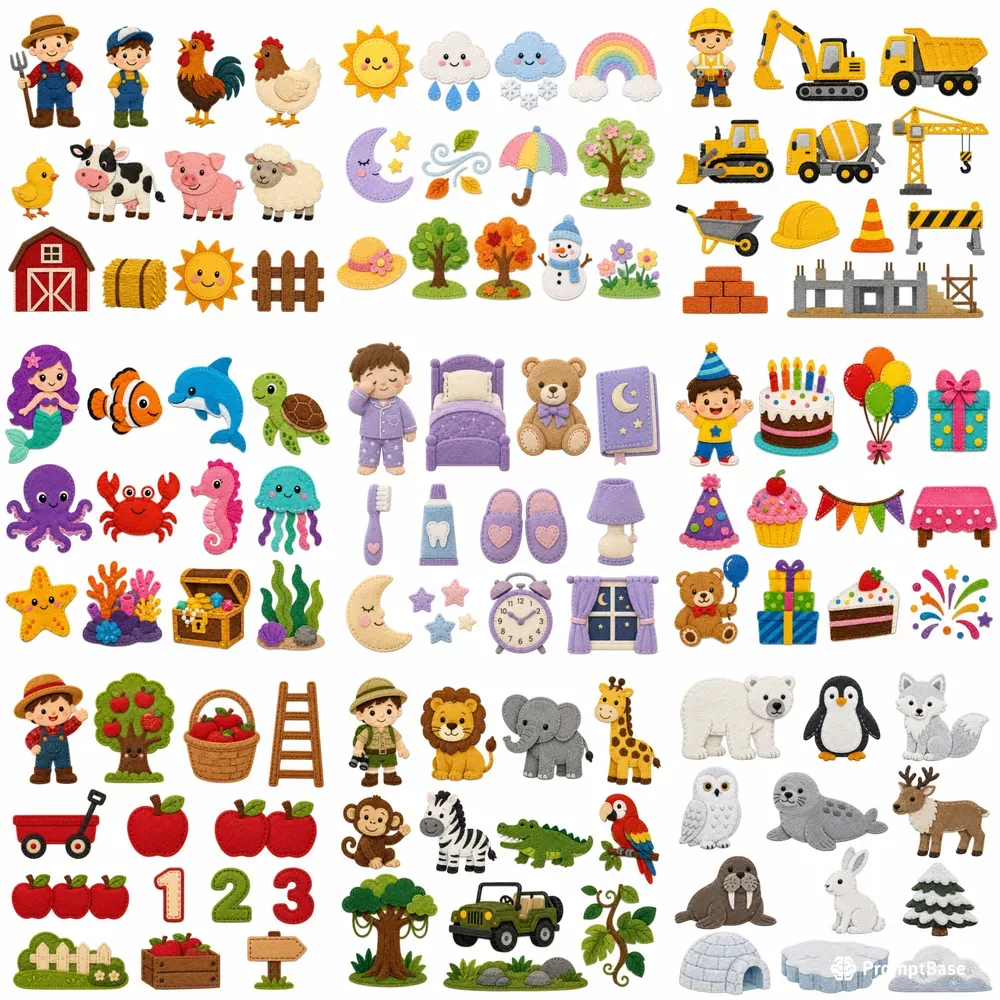 Felt Board Story Piece Sheets