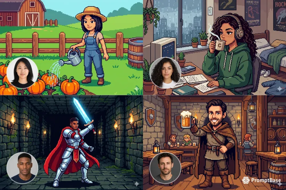 Custom 16bit Pixel Art Avatars