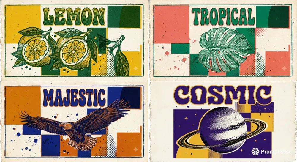 Vintage Grain Risograph Poster Art