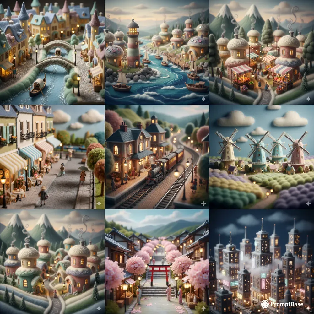 Woolfelt Miniature City Dioramas