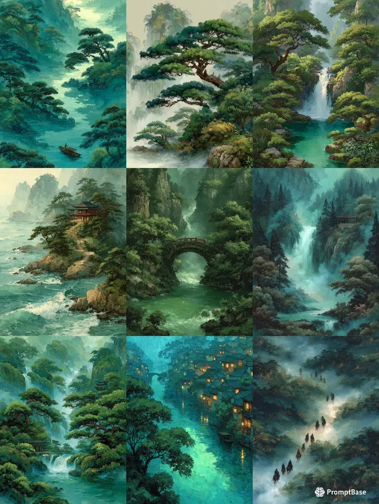 Majestic Ink Landscapes Collections
