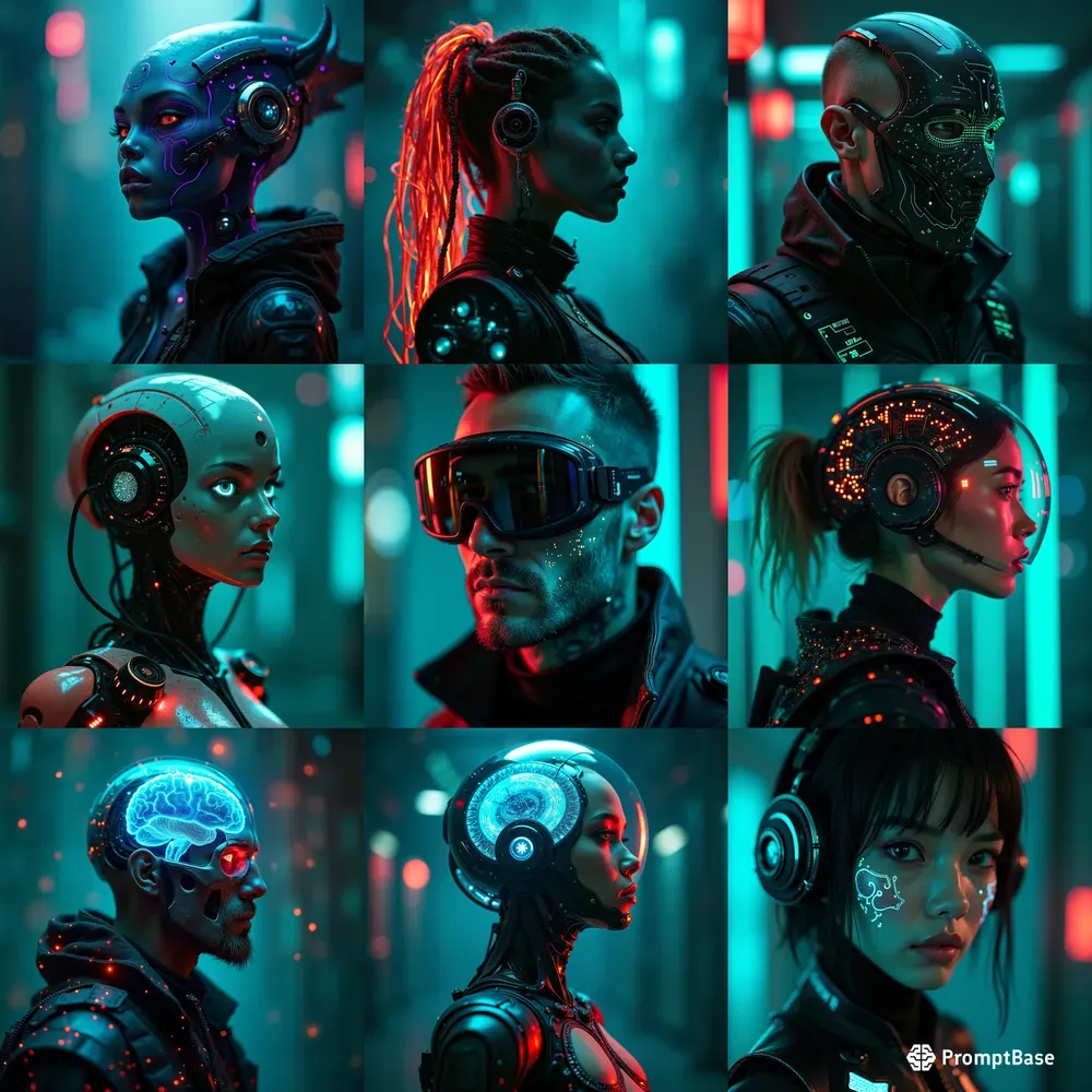 Realistic Cyberpunk Character Portraits