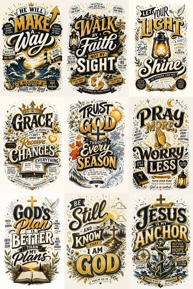 Faithfilled Christian Typography Art