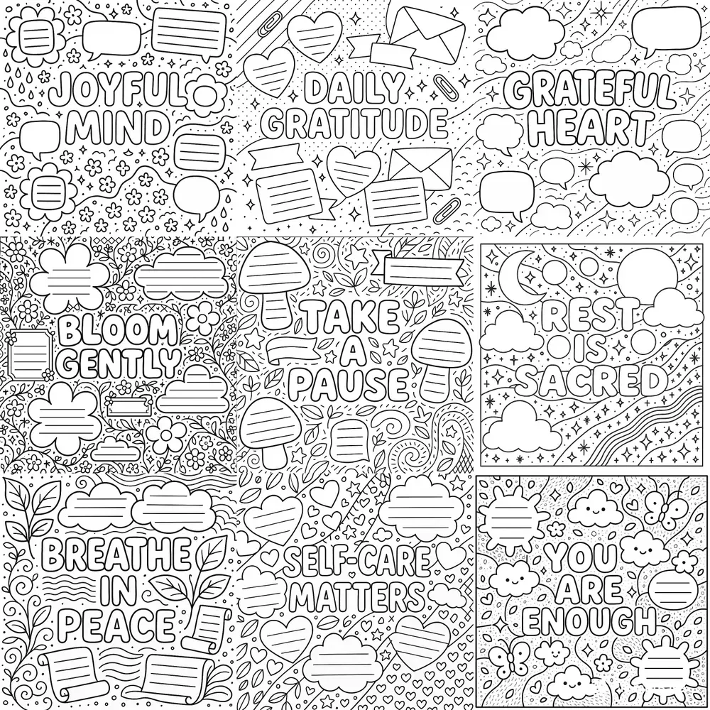 Gentle Journal Selfcare Coloring Pages