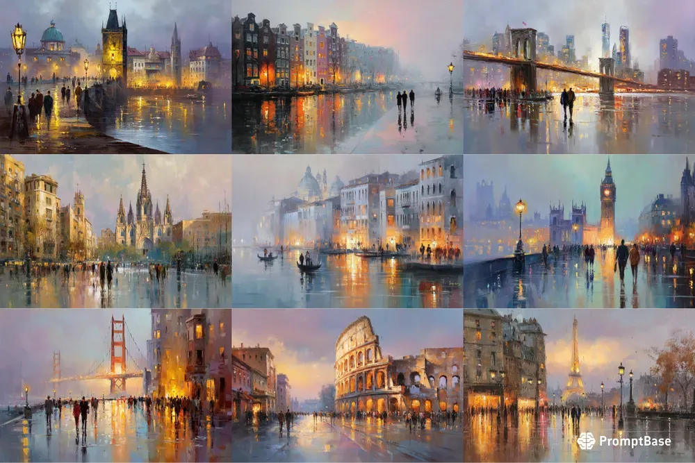 Romantic City Oil Paintings Generator