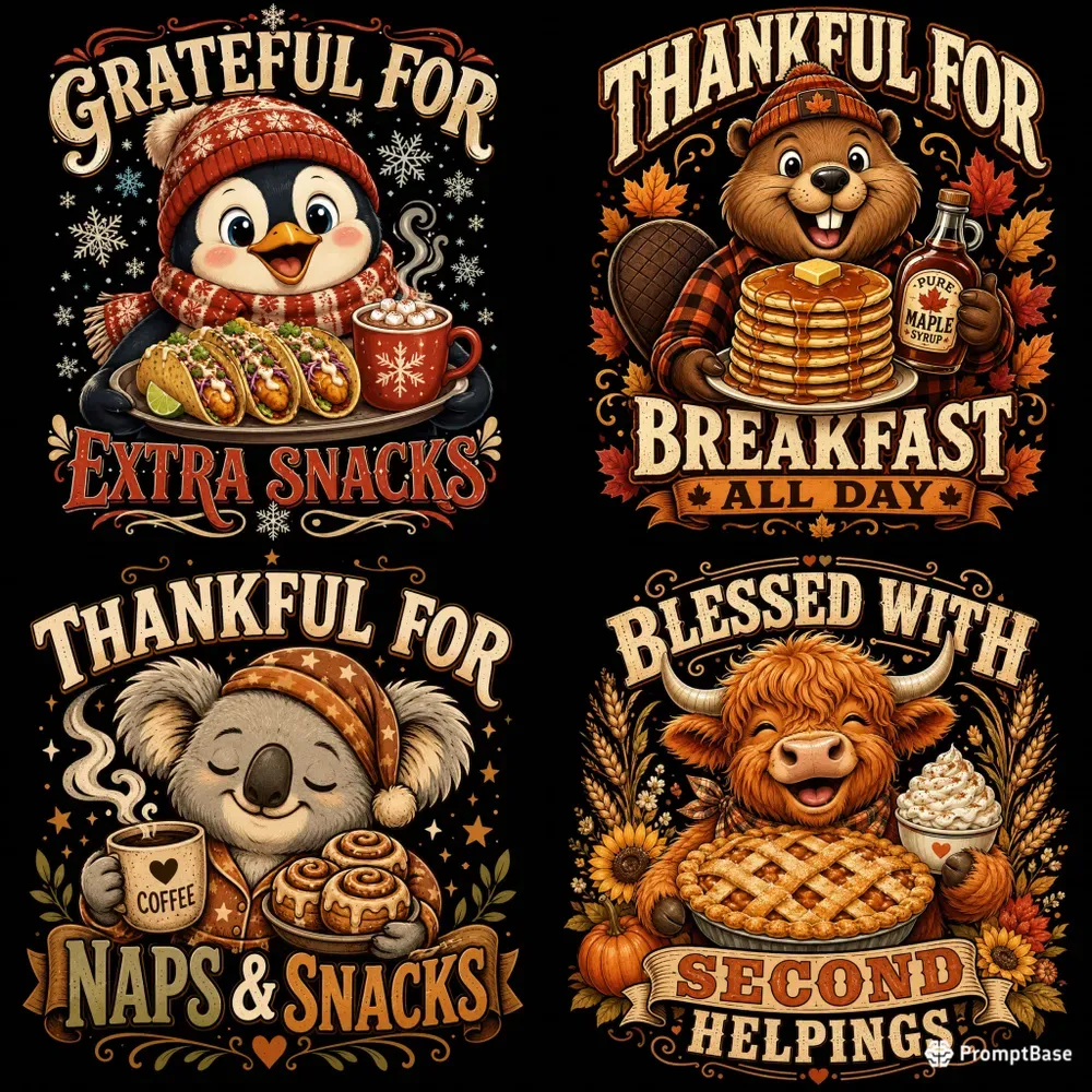 Thankful Animal Humor Tshirt Collections