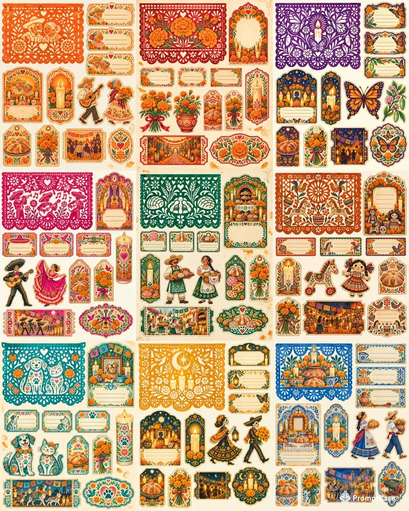 Day Of The Dead Ephemera Sheets