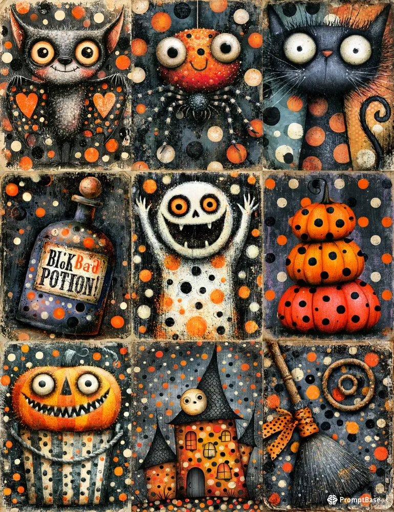 Whimsical Halloween Etsy Ephemera Pages