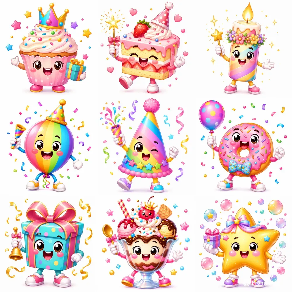 Cute Birthday Party Mascot Kits