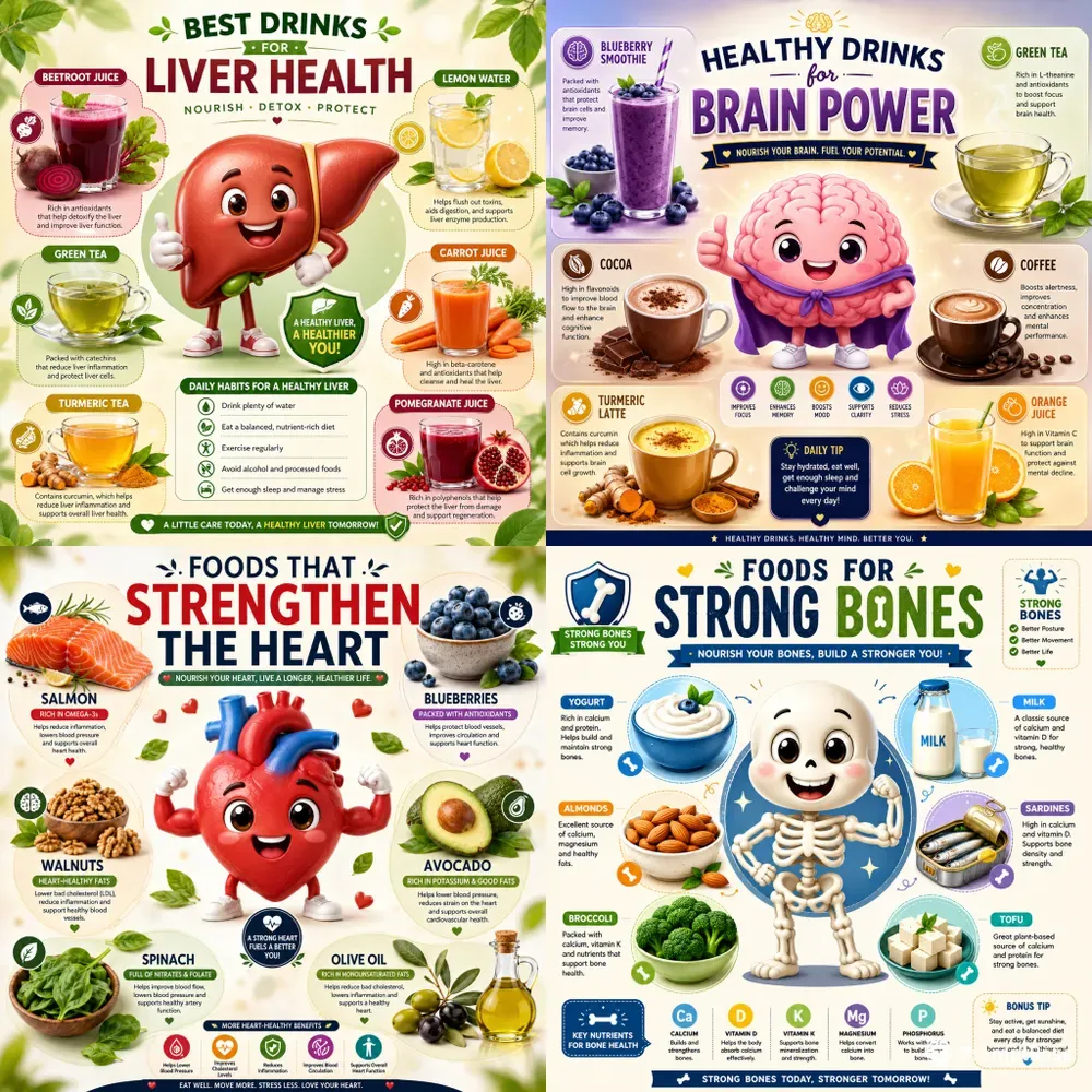 Cute Healthy Drinks Infographics