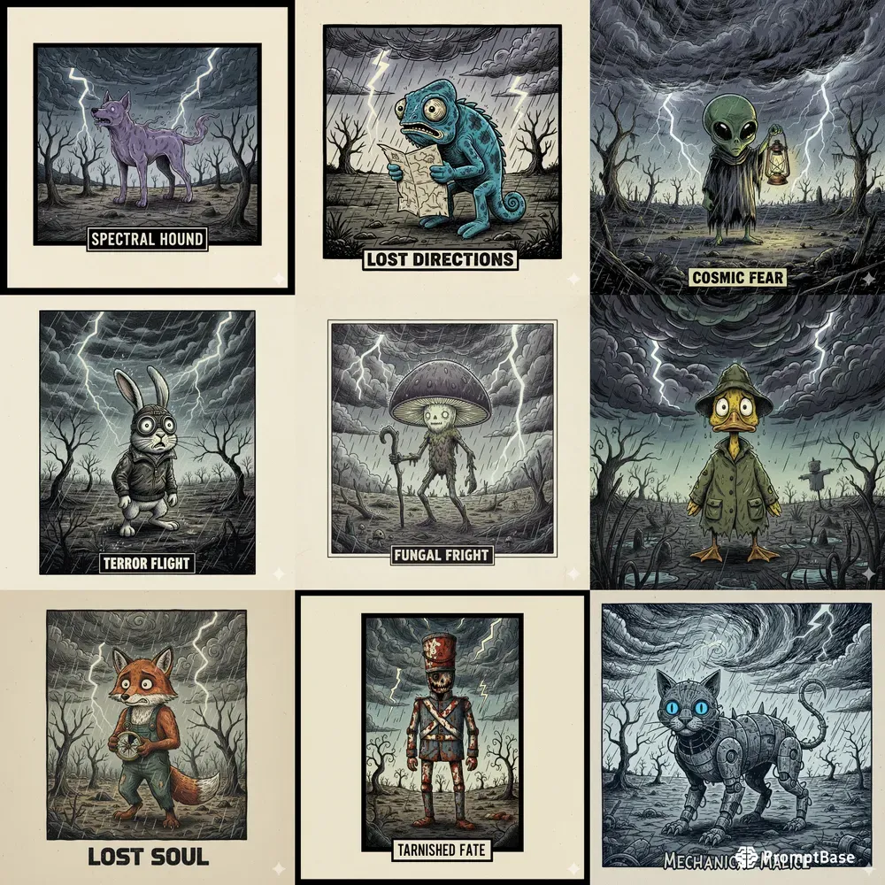 Dark Cartoon Horror Illustrations